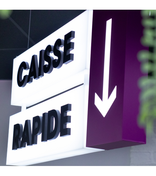 Caisse rapide lumineuse