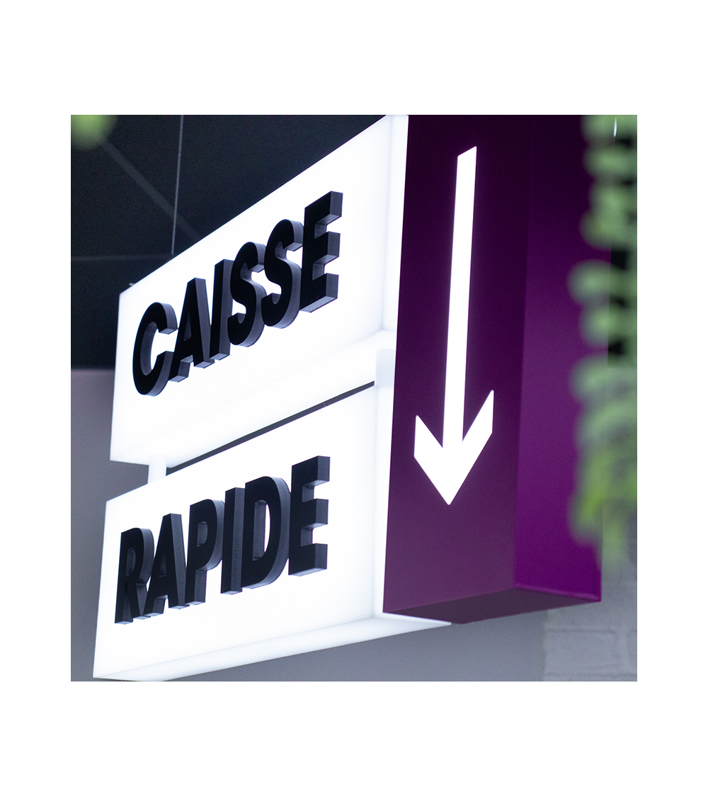 Caisse rapide lumineuse