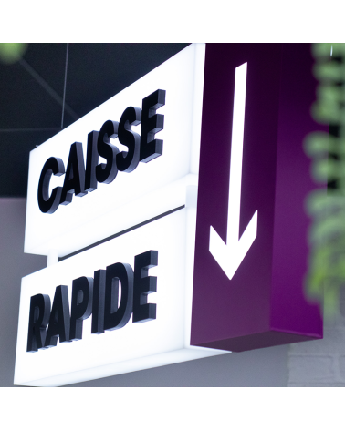 Caisse rapide lumineuse