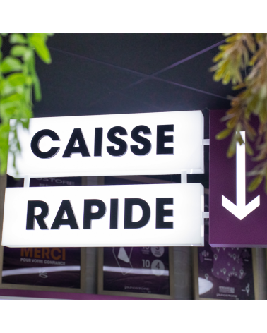 Caisse rapide lumineuse